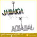 Anillo de acero quirúrgico popular de 14G Jamaica esmalte del vientre